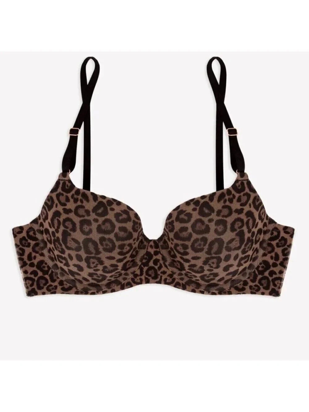 Smart and Sexy Perfect Demi T-Shirt Bra Leopard 34F NWT 1136